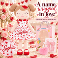 Cargar la imagen en la vista de la galería, Gloveleya 16-Inch Personalized Valentine Princess Doll – Red - Gloveleya Official
