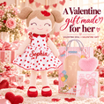 Cargar la imagen en la vista de la galería, Gloveleya 16-Inch Personalized Valentine Princess Doll – Red - Gloveleya Official
