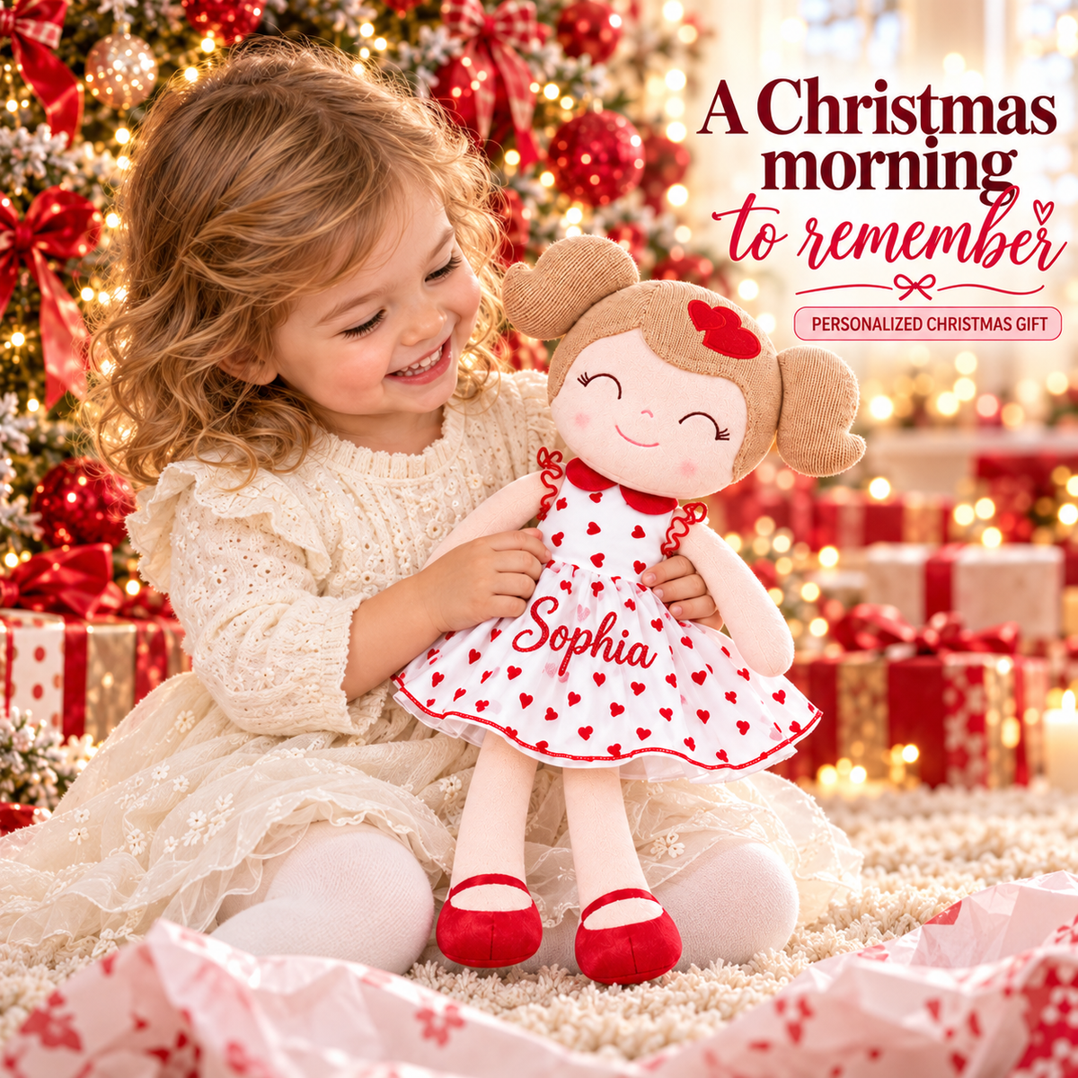Gloveleya 16-Inch Personalized Valentine Princess Doll – Red - Gloveleya Official