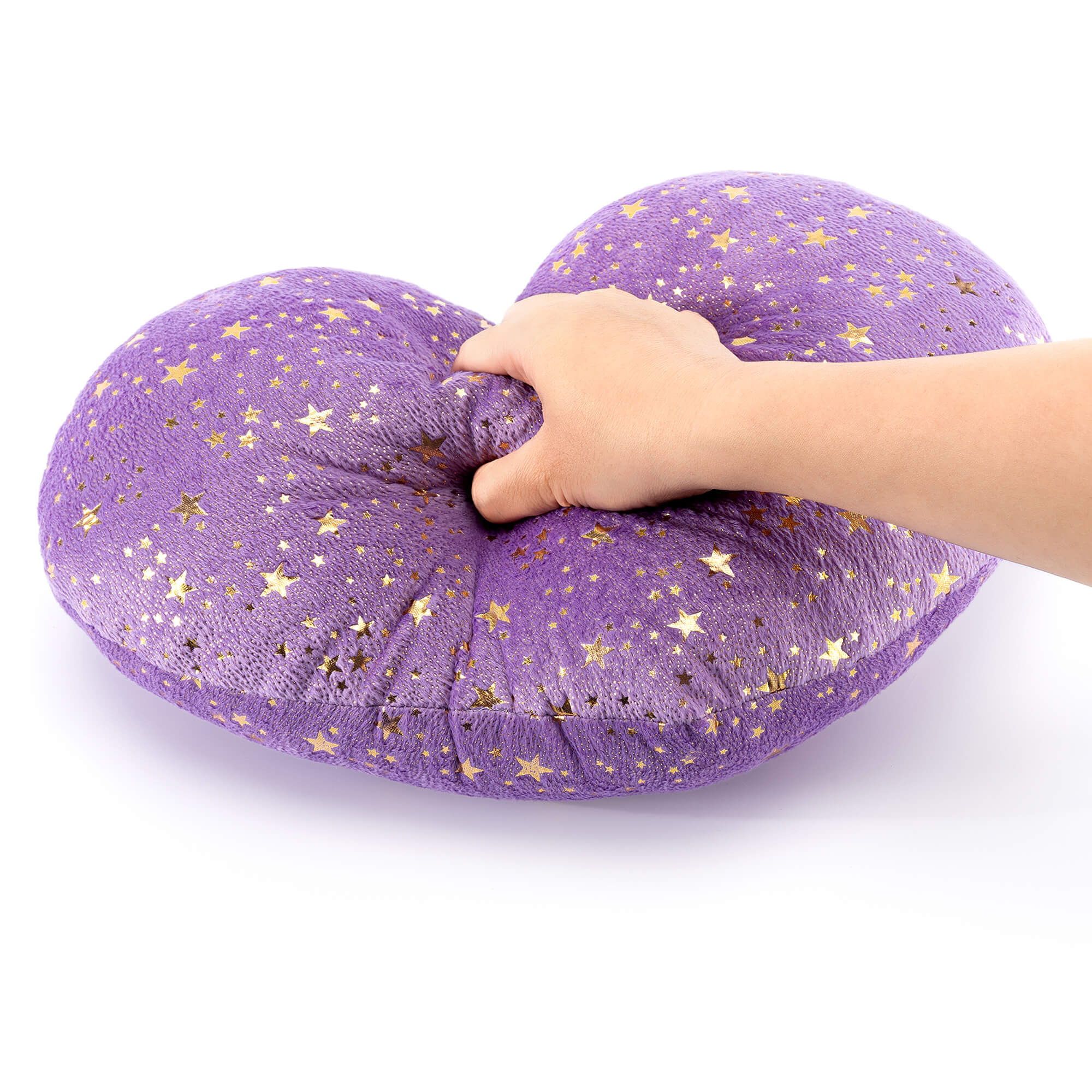 Gloveleya 17 - inch Plush Fashion Pillow Bronzing Stars Love Heart Shaped Pillows Dark Purple - Gloveleya Official