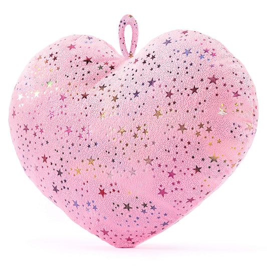 Gloveleya 17 - inch Plush Fashion Pillow Ironing Colorful Stars Love Heart Shaped Pillows Light Pink - Gloveleya Official