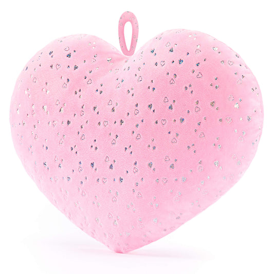 Gloveleya 17 - inch Plush Fashion Pillow Ironing Silver Heart Pattern Love Heart Pillows Light Pink - Gloveleya Official