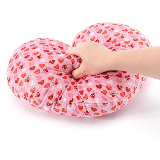 Gloveleya 17 - inch Plush Fashion Toy Pillow Pattern Love Heart Printed Pillows Red - Gloveleya Official