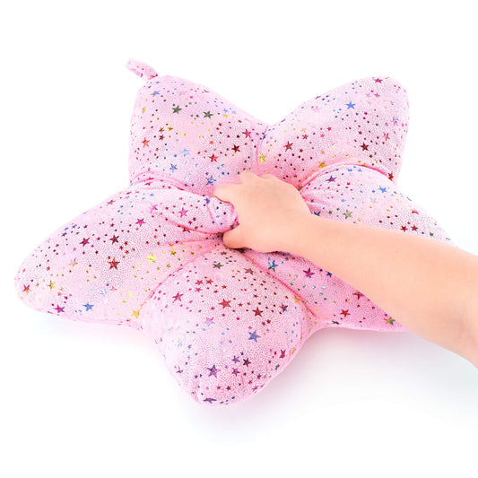 Gloveleya 20 - inch Plush Fashion Pillow Ironing Colorful Stars Pillows Star Shaped Light Pink - Gloveleya Official