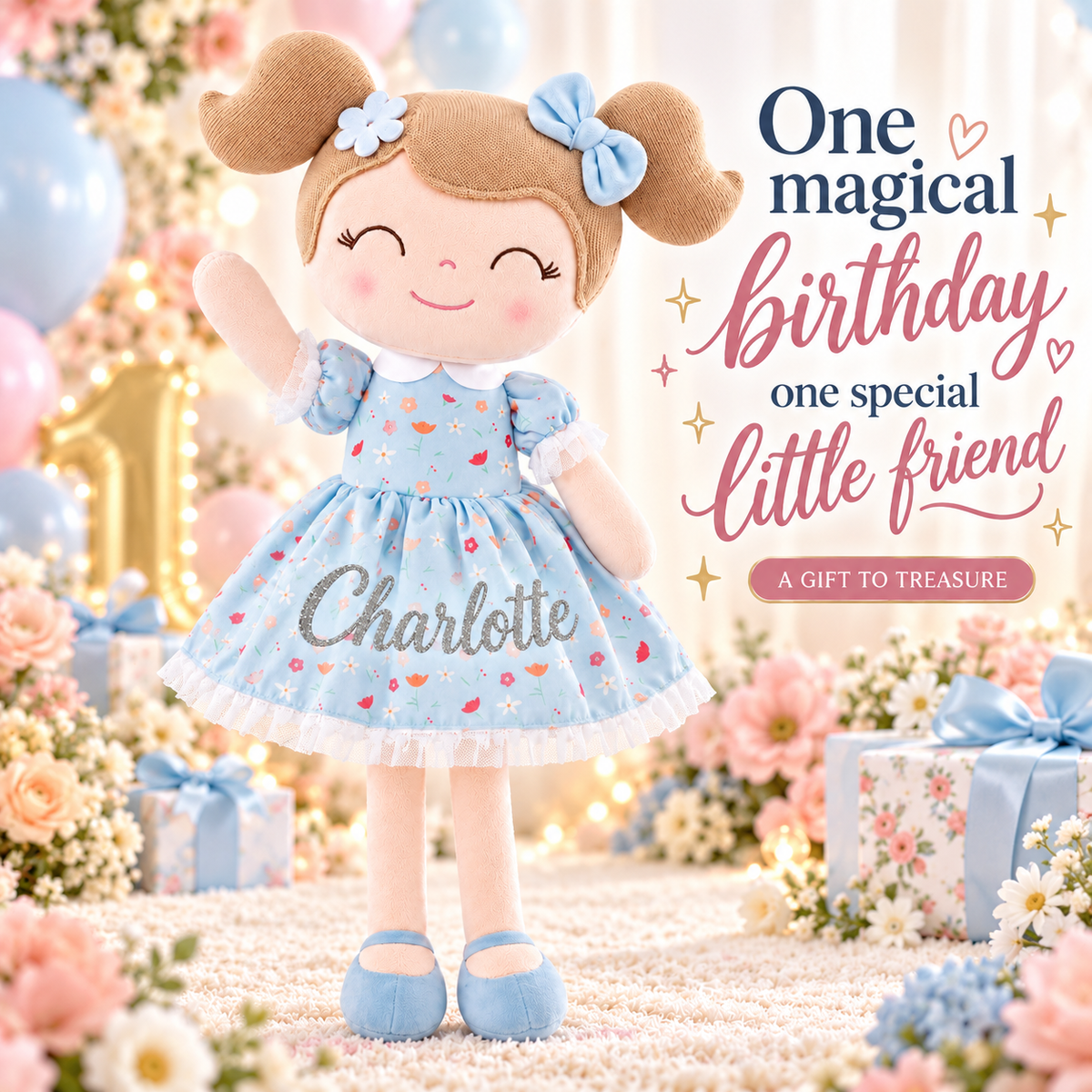 03_蓝色碎花_Charlotte_银色闪字 09_优美站姿生日场景