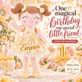 Load image into Gallery viewer, 04_黄色碎花_Emma_金色闪字 09_优美站姿生日场景
