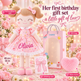 Load image into Gallery viewer, 05_粉色碎花_Olivia_粉色闪字 10_第一次生日礼物套装
