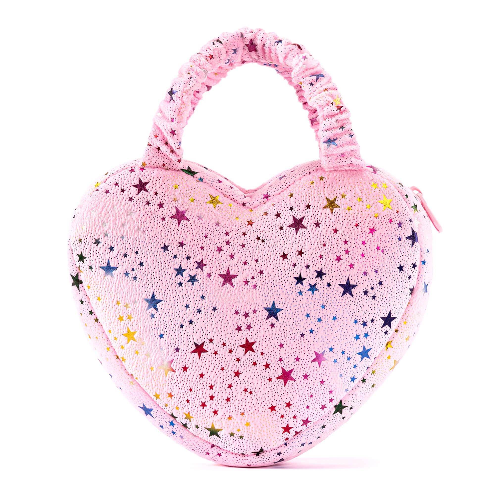 Gloveleya 6 - inch Baby Girls Plush Purse Hand Bag Baby Girl Gifts Bronzing Stars Handbag Love Heart Shaped Pink - Gloveleya Official