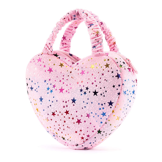 Gloveleya 6 - inch Baby Girls Plush Purse Hand Bag Baby Girl Gifts Bronzing Stars Handbag Love Heart Shaped Pink - Gloveleya Official