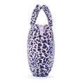 Load image into Gallery viewer, Gloveleya 6 - inch Fashion Baby Girls Leopard Handbag Plush Shock Textile Purse Girls Purse Heart Shaped Purple - Gloveleya Official
