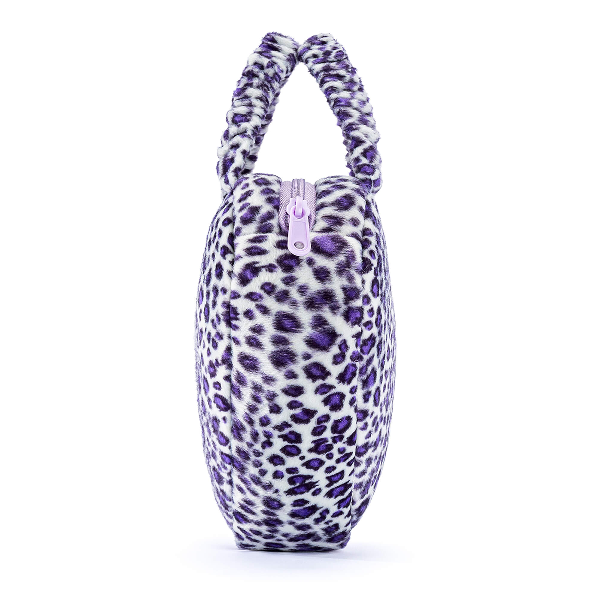 Gloveleya 6 - inch Fashion Baby Girls Leopard Handbag Plush Shock Textile Purse Girls Purse Heart Shaped Purple - Gloveleya Official