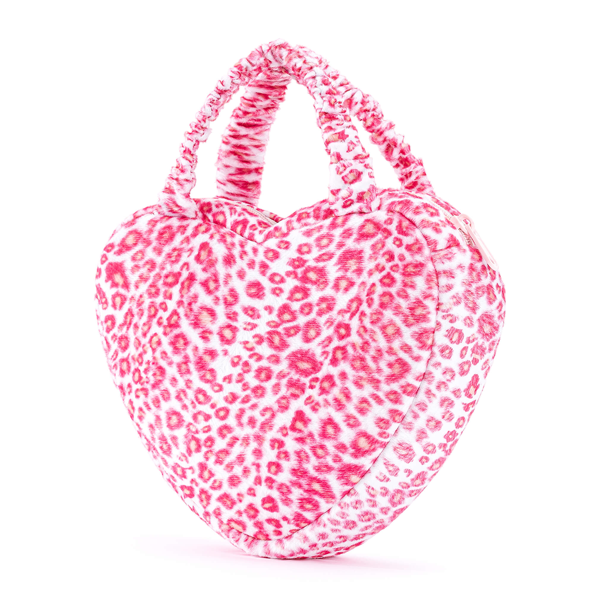 Gloveleya 6 - inch Fashion Baby Girls Leopard Handbag Plush Shock Textile Purse Girls Purse Heart Shaped Rose - Gloveleya Official