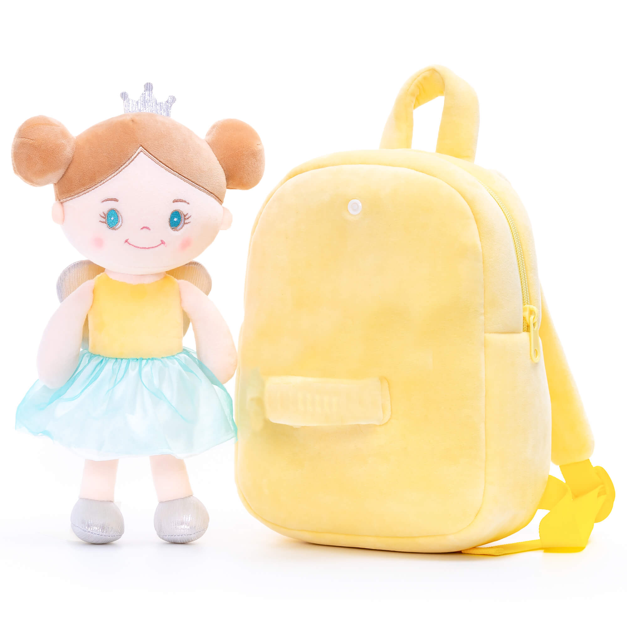 Gloveleya 9 - inch Personalized Angel Girl Doll Backpack Yellow - Gloveleya Official