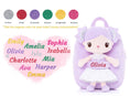 Cargar la imagen en la vista de la galería, Gloveleya 9 - inch Personalized Curl Candy Girls Doll Backpack Purple - Gloveleya Official
