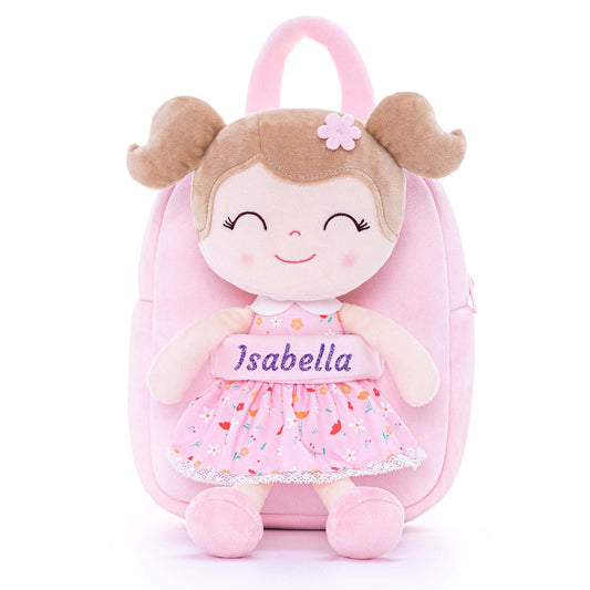 Gloveleya 9 - inch Personalized Flower Fairy Girls Dolls Backpacks Pink - Gloveleya Official