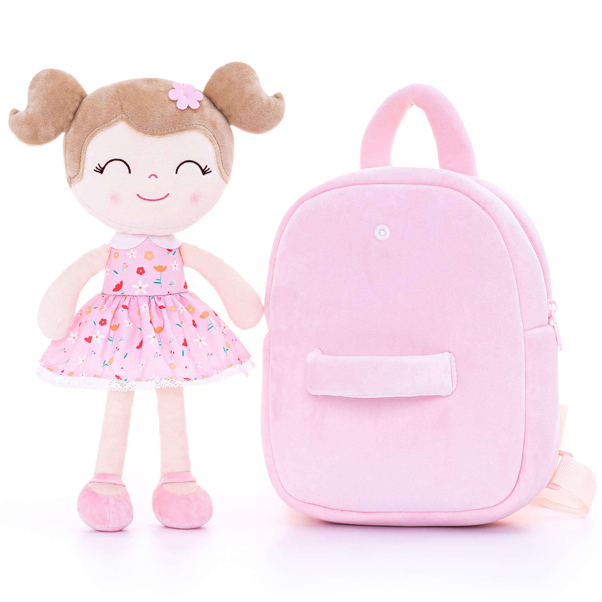 Gloveleya 9 - inch Personalized Flower Fairy Girls Dolls Backpacks Pink - Gloveleya Official