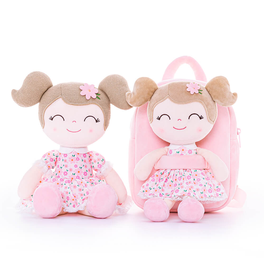 Gloveleya 9 - inch Personalized Flower Fairy Girls Dolls Backpacks Pink Sunflower - Gloveleya Official