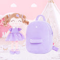 Cargar la imagen en la vista de la galería, Gloveleya 9 - inch Personalized Love Heart Girls Dolls Backpacks Purple - Gloveleya Official
