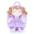 Cargar la imagen en la vista de la galería, Gloveleya 9 - inch Personalized Love Heart Girls Dolls Backpacks Purple - Gloveleya Official
