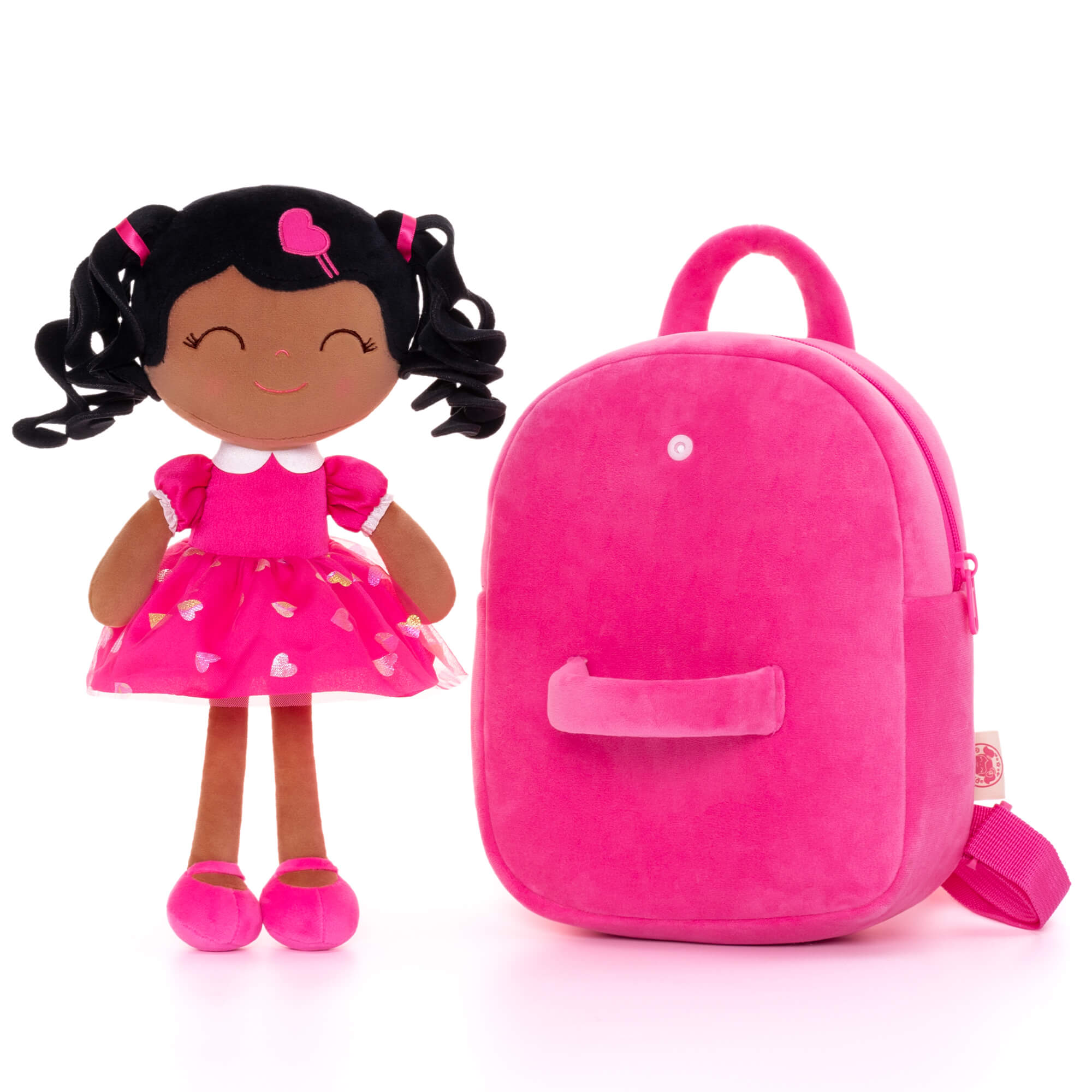 Gloveleya 9 - inch Personalized Love Heart Girls Dolls Backpacks Rose - Gloveleya Official