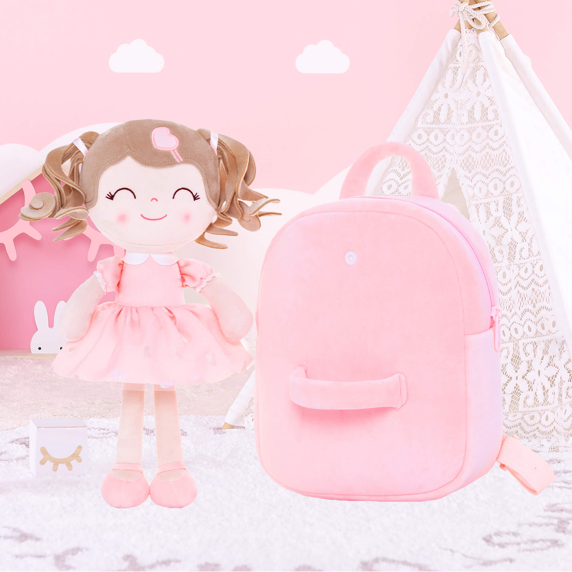 Gloveleya 9 - inch Personalized Love Heart Girls Dolls Backpacks Series - Gloveleya Official