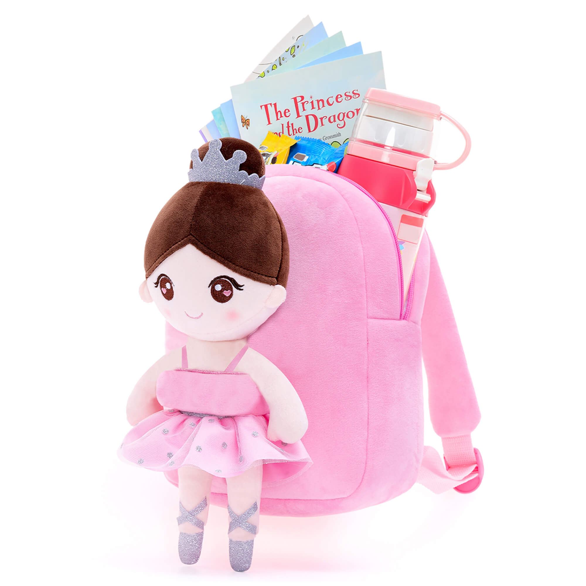 Gloveleya 9 - inch Personalized Plush Ballet Girl Dolls Backpack Pink Ballet Dream - Gloveleya Official