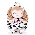 Cargar la imagen en la vista de la galería, Gloveleya 9 - inch Personalized Plush Curly Animal Dolls Backpack Cow - Gloveleya Official
