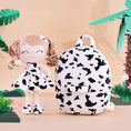 Cargar la imagen en la vista de la galería, Gloveleya 9 - inch Personalized Plush Curly Animal Dolls Backpack Cow - Gloveleya Official
