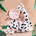 Charger l'image dans la visionneuse de la galerie, Gloveleya 9 - inch Personalized Plush Curly Animal Dolls Backpack Cow - Gloveleya Official
