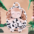 Cargar la imagen en la vista de la galería, Gloveleya 9 - inch Personalized Plush Curly Animal Dolls Backpack Cow - Gloveleya Official
