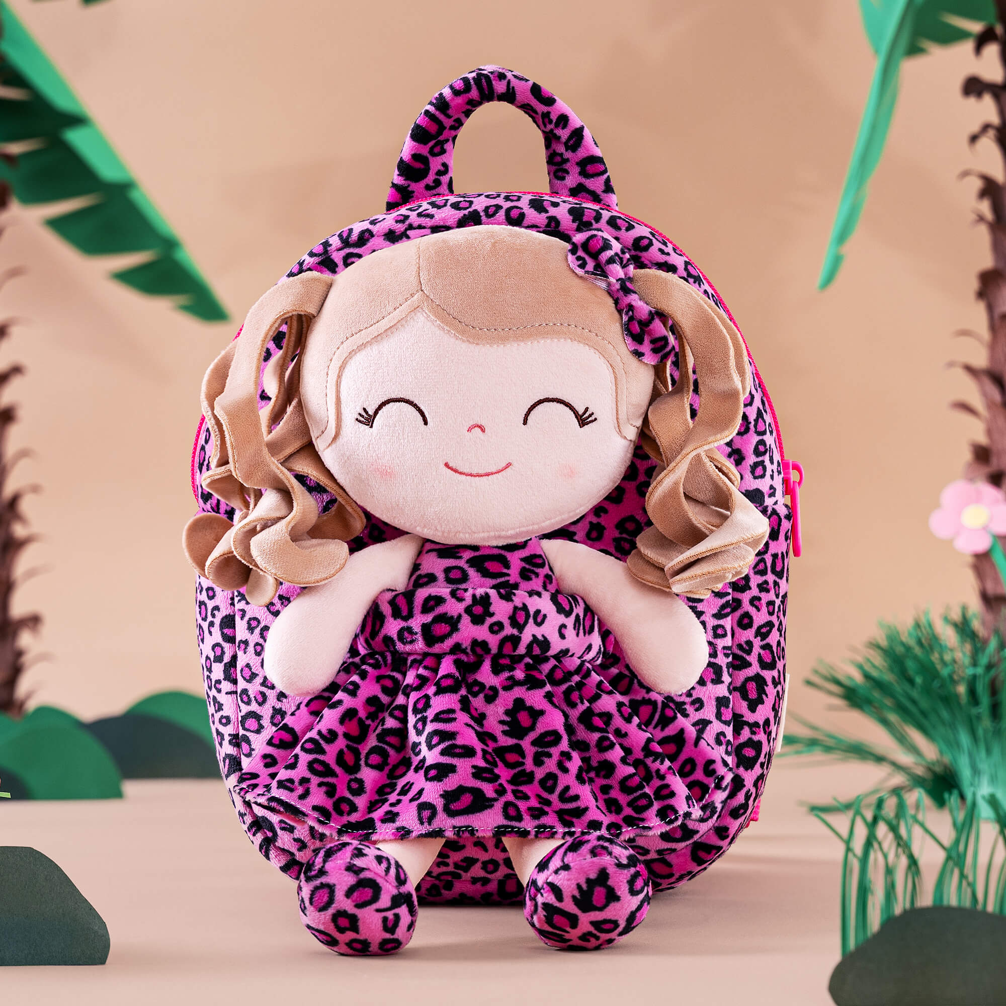 Gloveleya 9 - inch Personalized Plush Curly Animal Dolls Backpack Gifts - Gloveleya Official