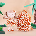 Charger l'image dans la visionneuse de la galerie, Gloveleya 9 - inch Personalized Plush Curly Animal Dolls Backpack Giraffe - Gloveleya Official
