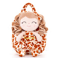 Cargar la imagen en la vista de la galería, Gloveleya 9 - inch Personalized Plush Curly Animal Dolls Backpack Giraffe - Gloveleya Official
