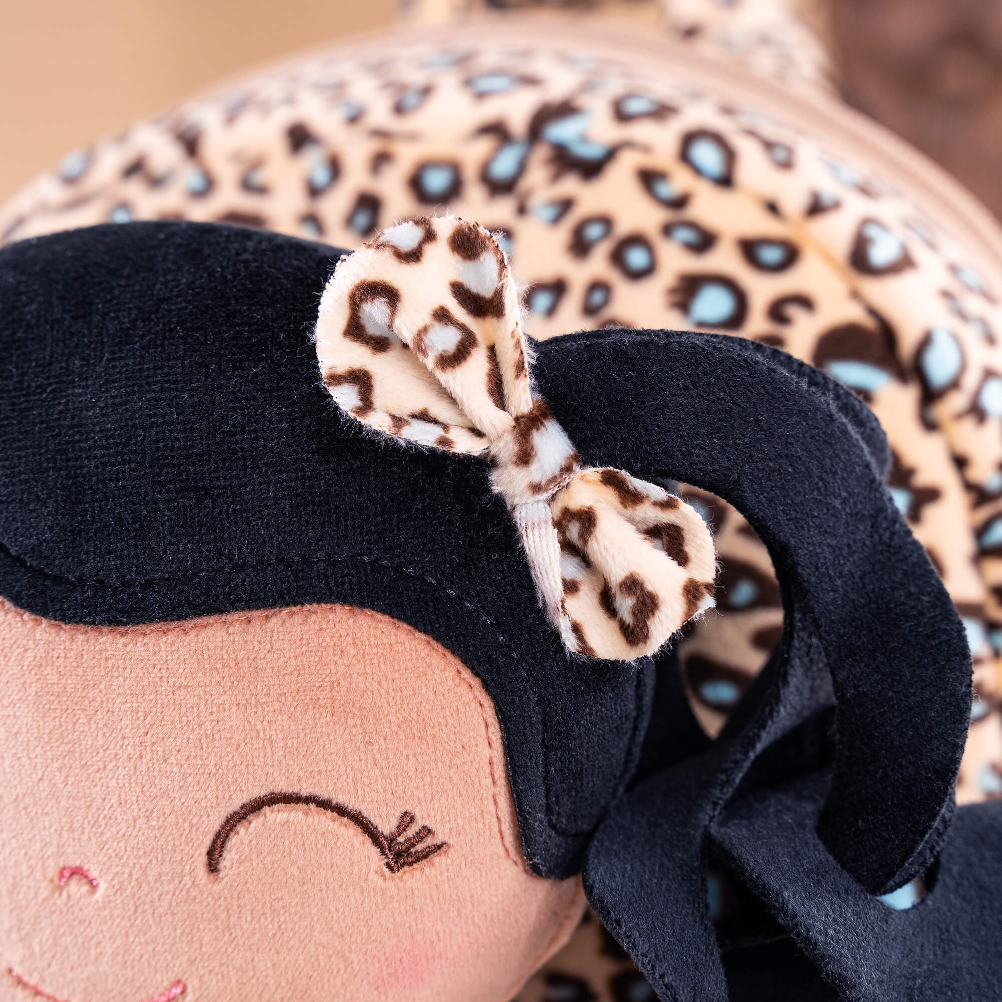 Gloveleya 9 - inch Personalized Plush Curly Animal Leopard Dolls Backpack Tanned - Gloveleya Official