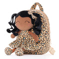 Bild in Galerie-Betrachter laden, Gloveleya 9 - inch Personalized Plush Curly Animal Leopard Dolls Backpack Tanned - Gloveleya Official
