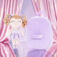 Load image into Gallery viewer, Gloveleya 9 - inch Personalized Plush Curly Ballet Girl Dolls Backpack Purple Ballet Dream - Gloveleya Official
