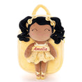 Load image into Gallery viewer, Gloveleya 9 - inch Personalized Plush Curly Ballet Girl Dolls Backpack Tanned Gold Ballet Dream - Gloveleya Official
