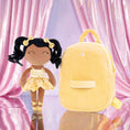 Bild in Galerie-Betrachter laden, Gloveleya 9 - inch Personalized Plush Curly Ballet Girl Dolls Backpack Tanned Gold Ballet Dream - Gloveleya Official
