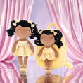 Cargar la imagen en la vista de la galería, Gloveleya 9 - inch Personalized Plush Curly Ballet Girl Dolls Backpack Tanned Gold Ballet Dream - Gloveleya Official
