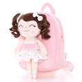 Load image into Gallery viewer, Gloveleya 9 - inch Personalized Plush Curly Ballet Girl Dolls Backpack White Ballet Dream - Gloveleya Official
