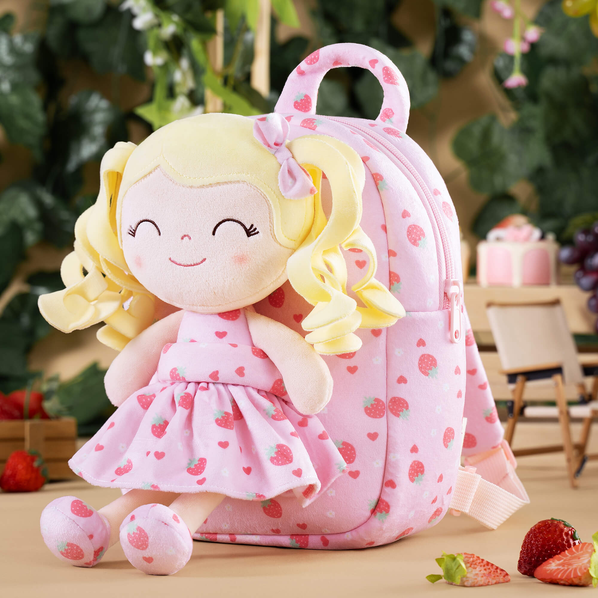 Gloveleya 9 - inch Personalized Plush Curly Fruit Dolls Backpack Gifts - Gloveleya Official