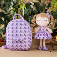 Cargar la imagen en la vista de la galería, Gloveleya 9 - inch Personalized Plush Curly Fruit Dolls Backpack Grape - Gloveleya Official
