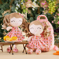 Cargar la imagen en la vista de la galería, Gloveleya 9 - inch Personalized Plush Curly Fruit Dolls Backpack Orange - Gloveleya Official
