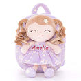 Cargar la imagen en la vista de la galería, Gloveleya 9 - inch Personalized Plush Curly Star Dolls Backpack Purple - Gloveleya Official
