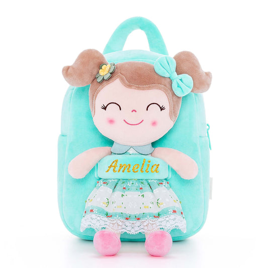 Gloveleya 9 - inch Personalized Spring Girl Backpacks Green - Gloveleya Official