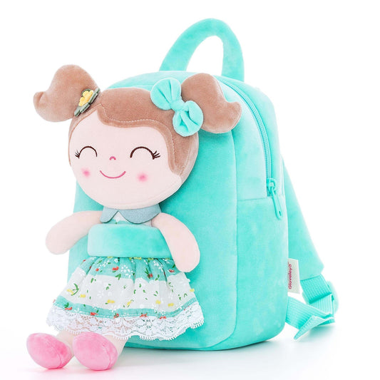 Gloveleya 9 - inch Personalized Spring Girl Backpacks Green - Gloveleya Official