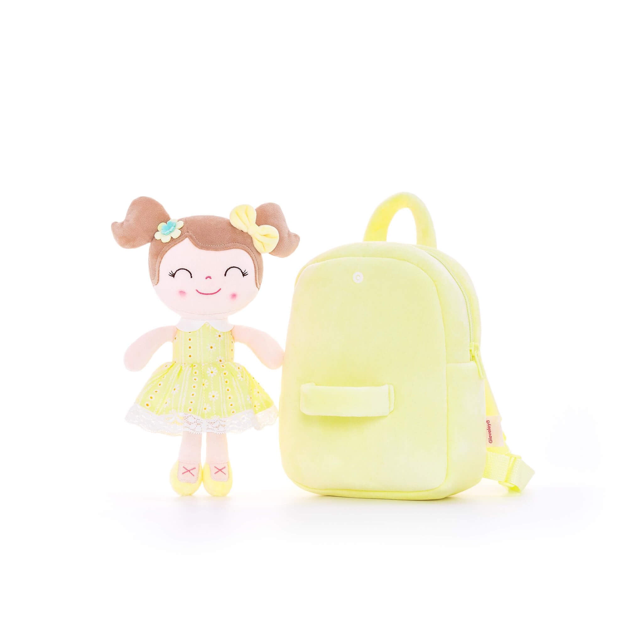 Gloveleya 9 - inch Personalized Spring Girl Backpacks Yellow - Gloveleya Official