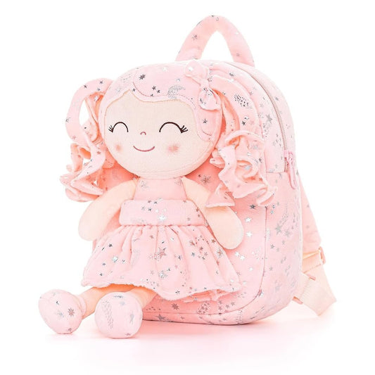 Gloveleya 9 - inch Personalized Starry Sky Girl Backpack Coral - Gloveleya Official