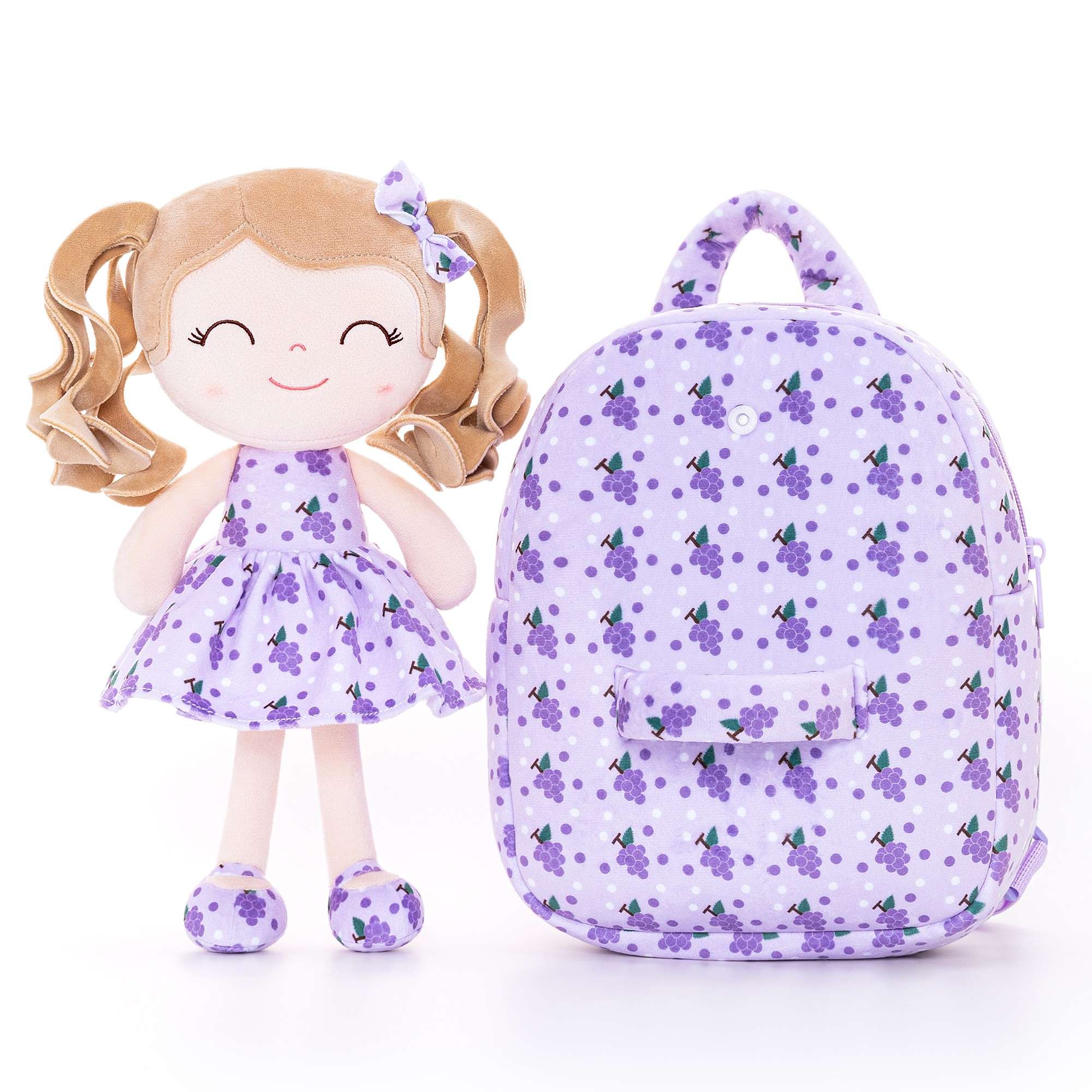 Gloveleya 9 - inch Personalized Toddler Backpack Curly Girl Doll Fruit Series Backpack - Gloveleya Official