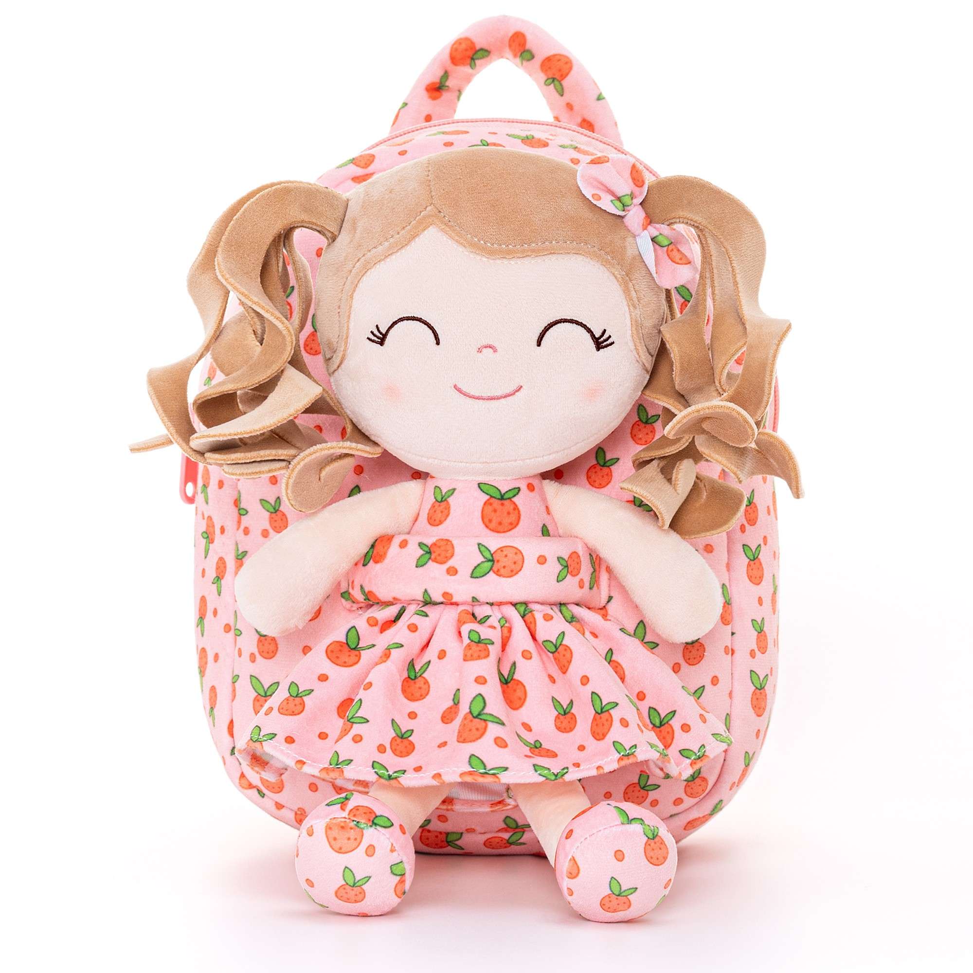 Gloveleya 9 - inch Personalized Toddler Backpack Curly Girl Doll Fruit Series Backpack - Gloveleya Official